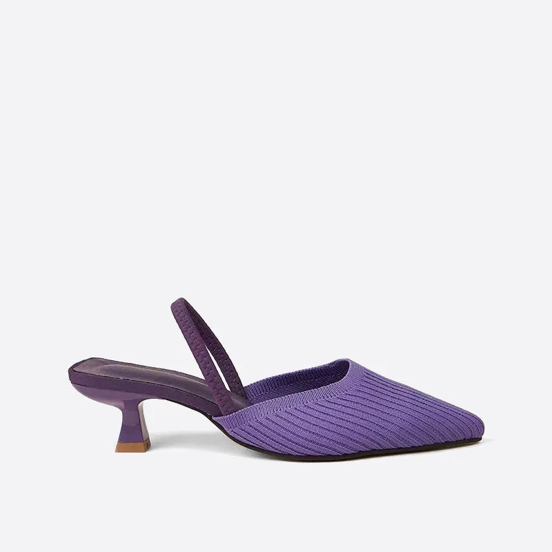 Purpdrank - Women Point Toe Slingback Pumps