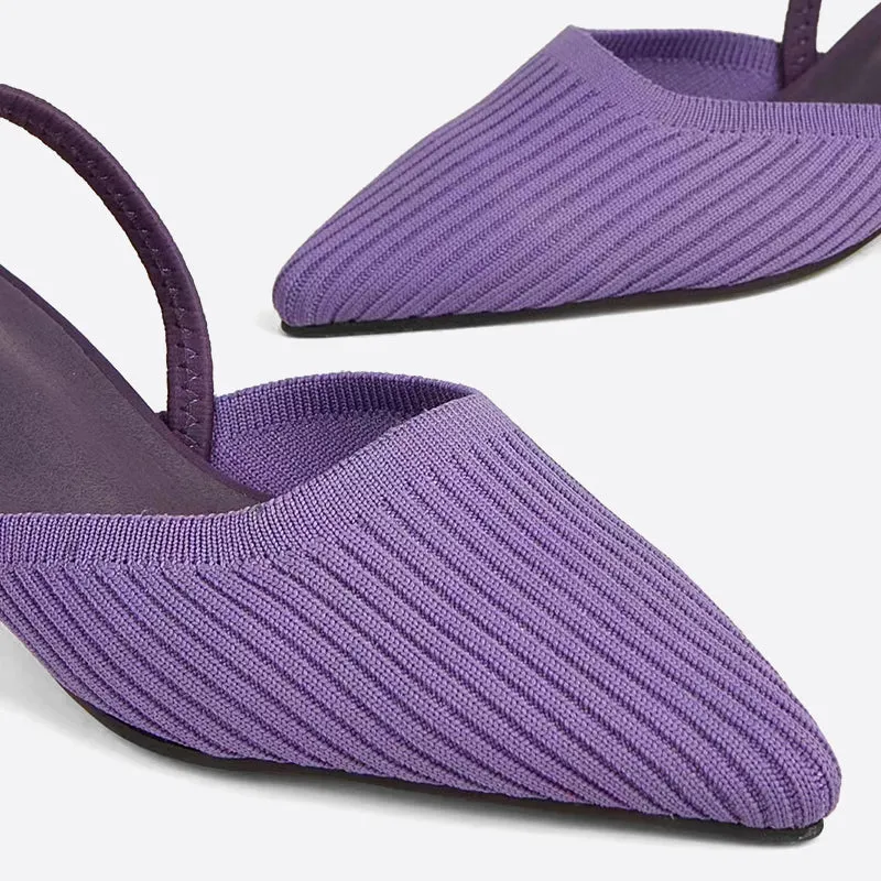 Purpdrank - Women Point Toe Slingback Pumps