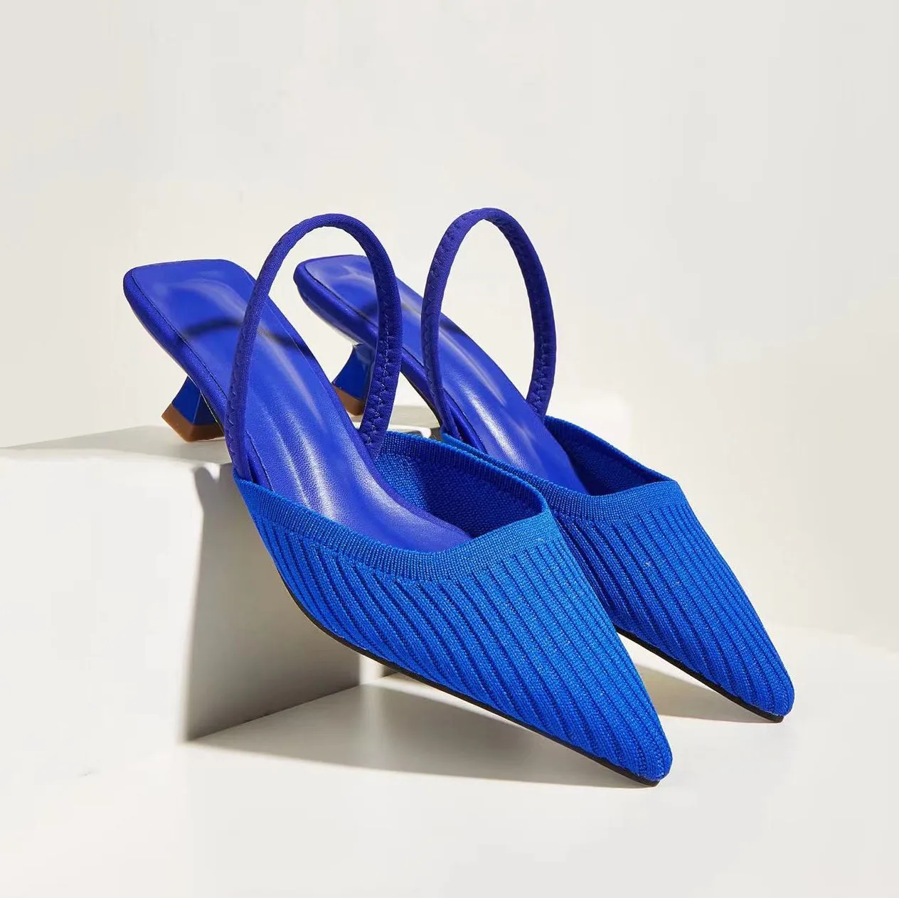 Purpdrank - Women Point Toe Slingback Pumps