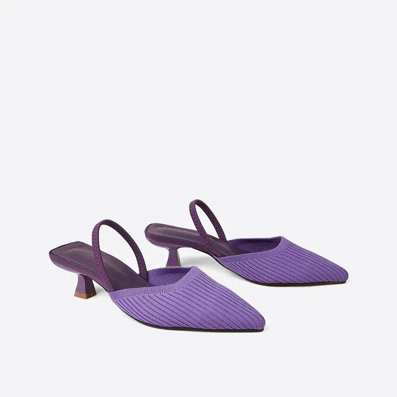 Purpdrank - Women Point Toe Slingback Pumps
