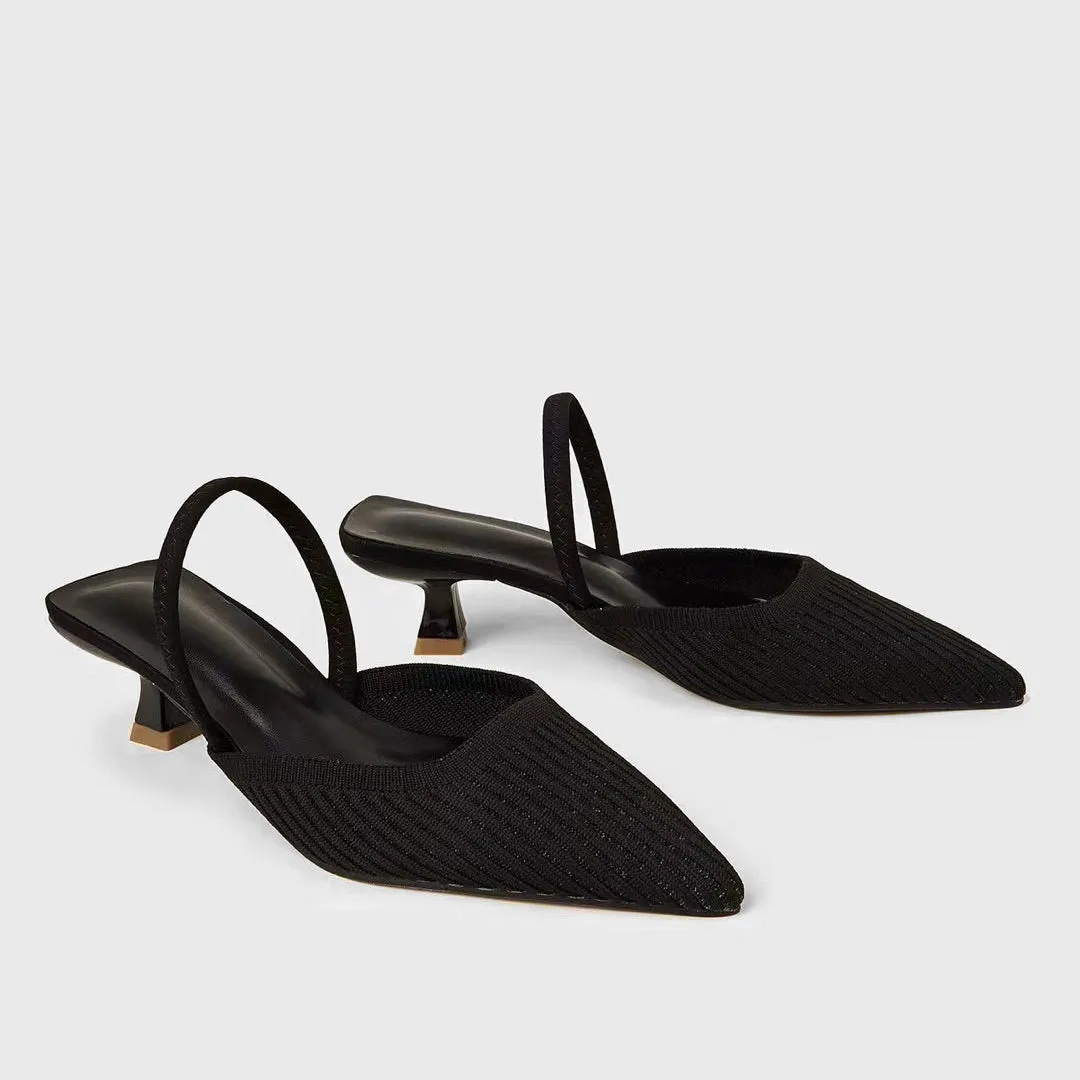 Purpdrank - Women Point Toe Slingback Pumps