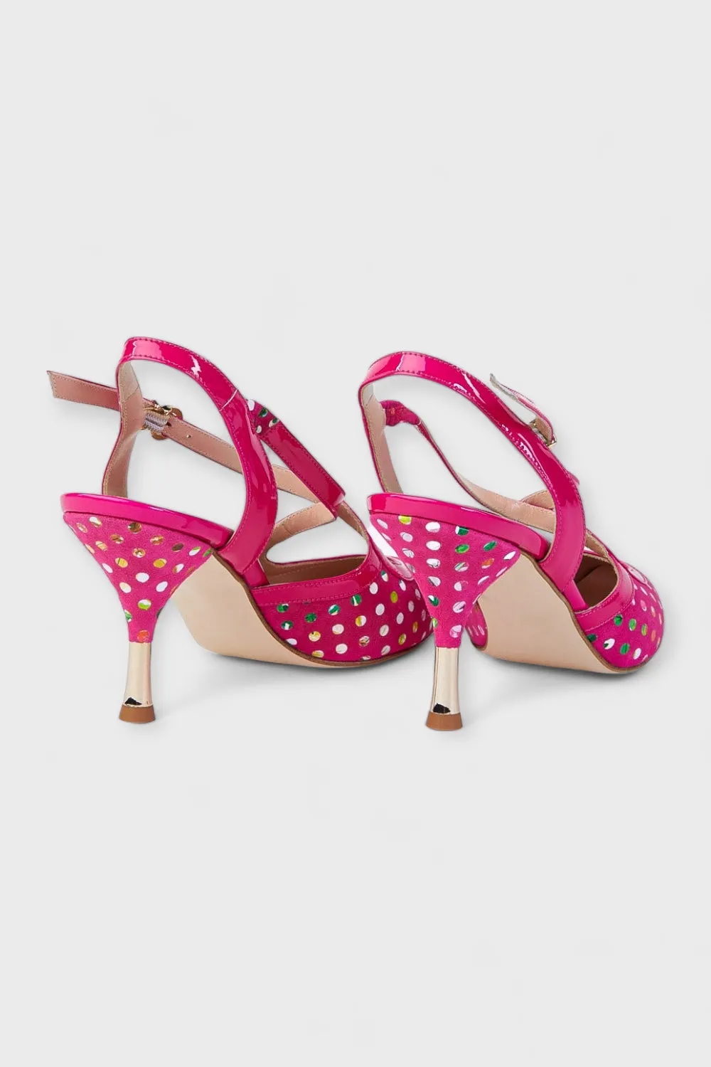 Rosa Polka Dot Suede Pumps