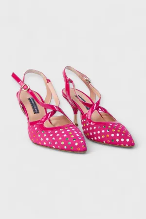 Rosa Polka Dot Suede Pumps