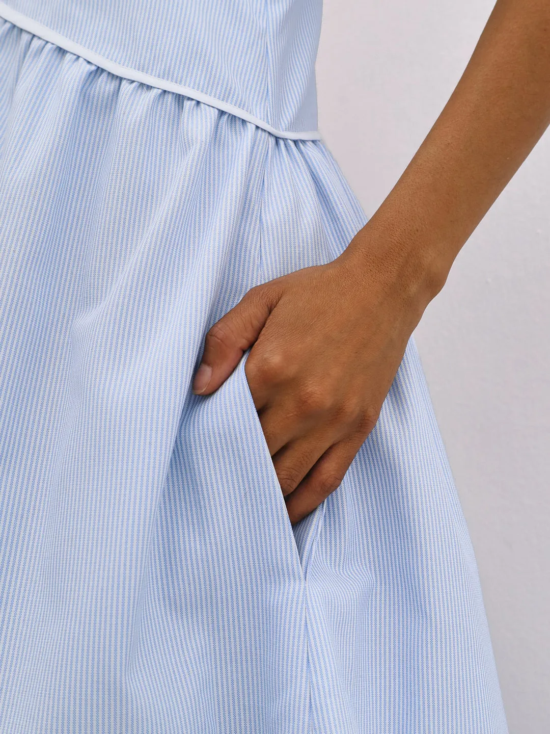 Sezene Striped Summer Day Dress | Blue Stripe