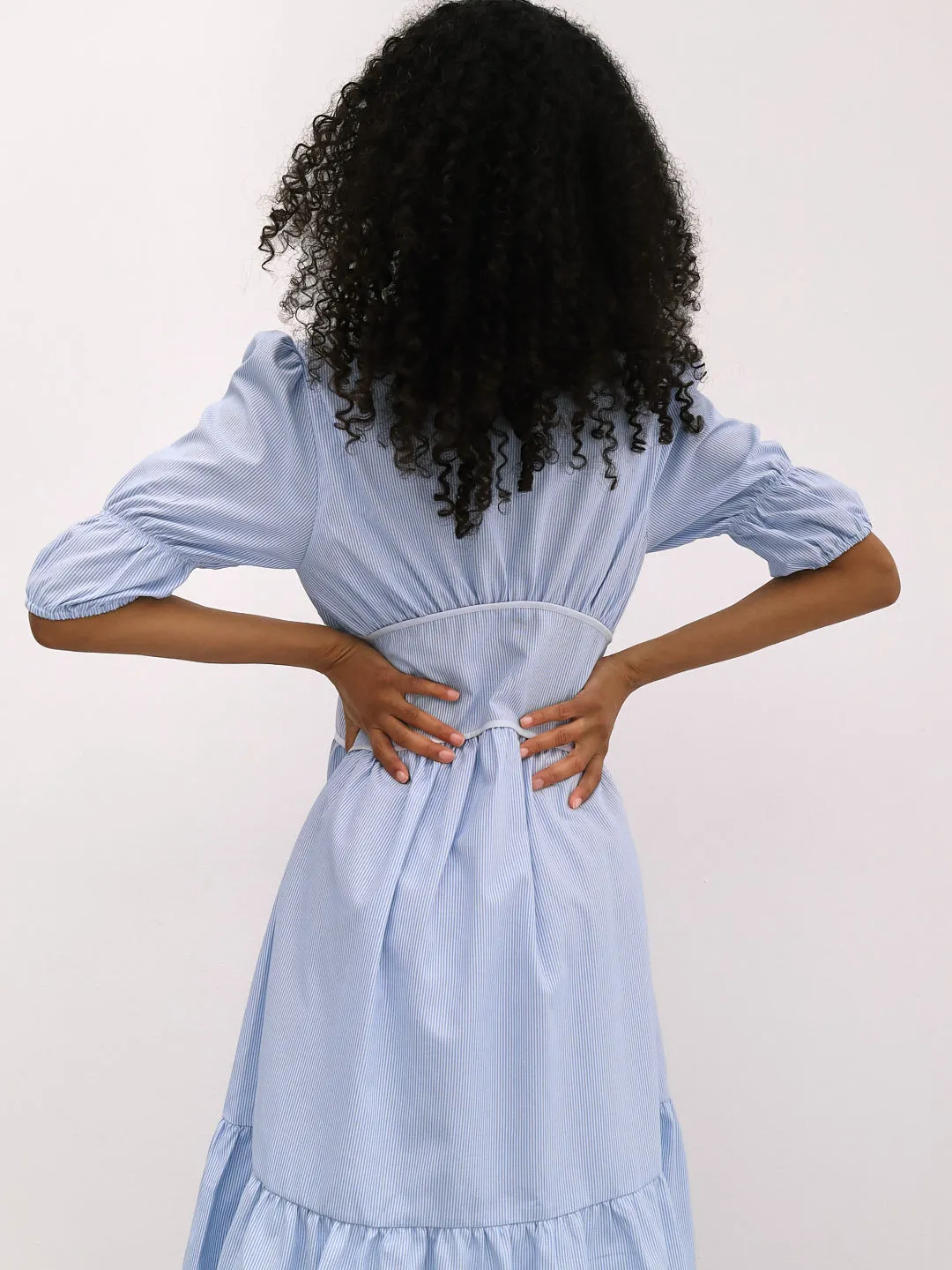 Sezene Striped Summer Day Dress | Blue Stripe