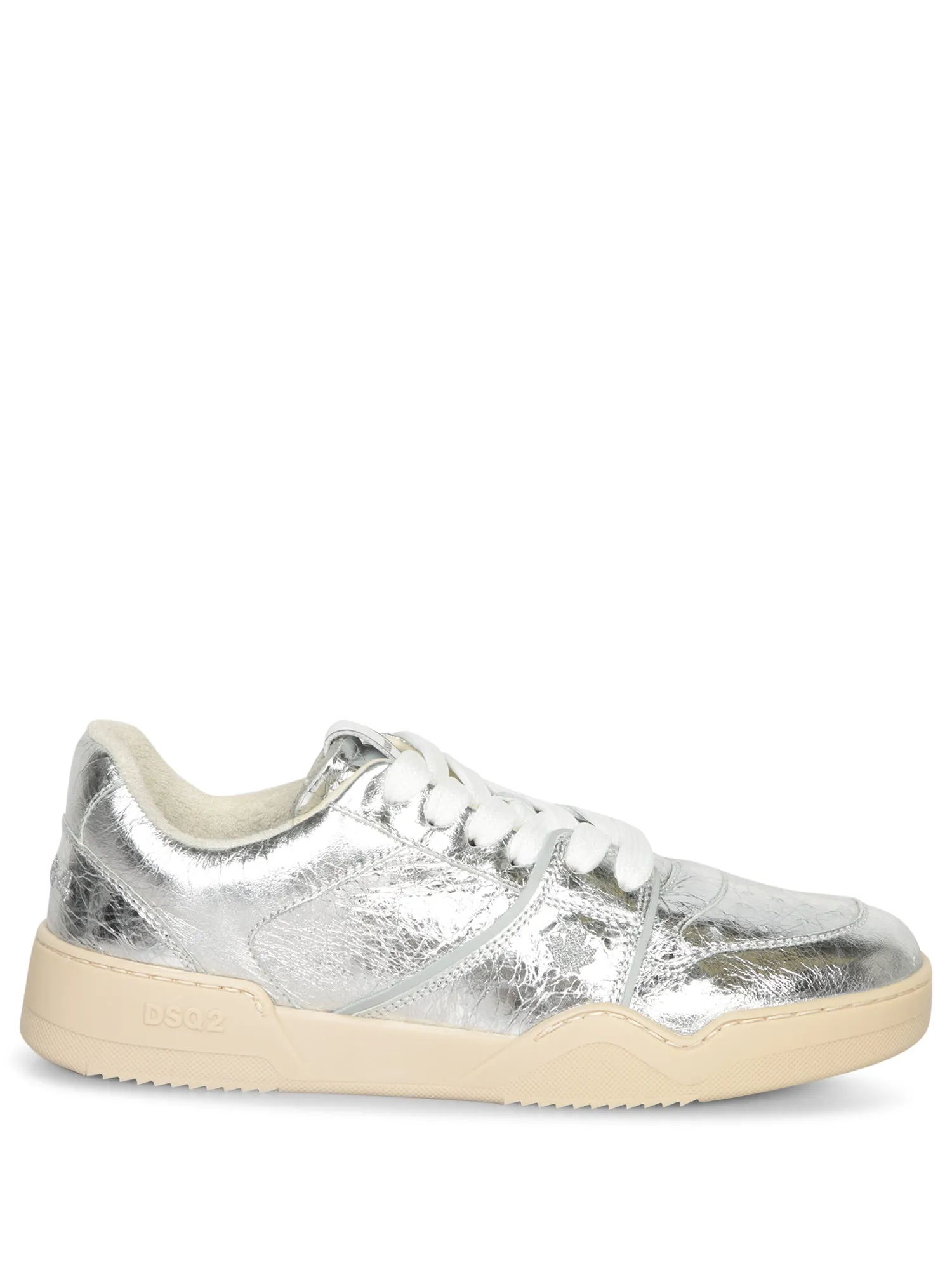 Silver Crackle Laminate Sneakers