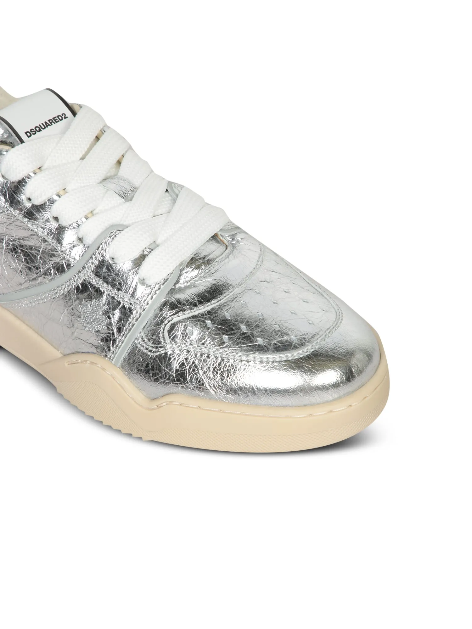 Silver Crackle Laminate Sneakers
