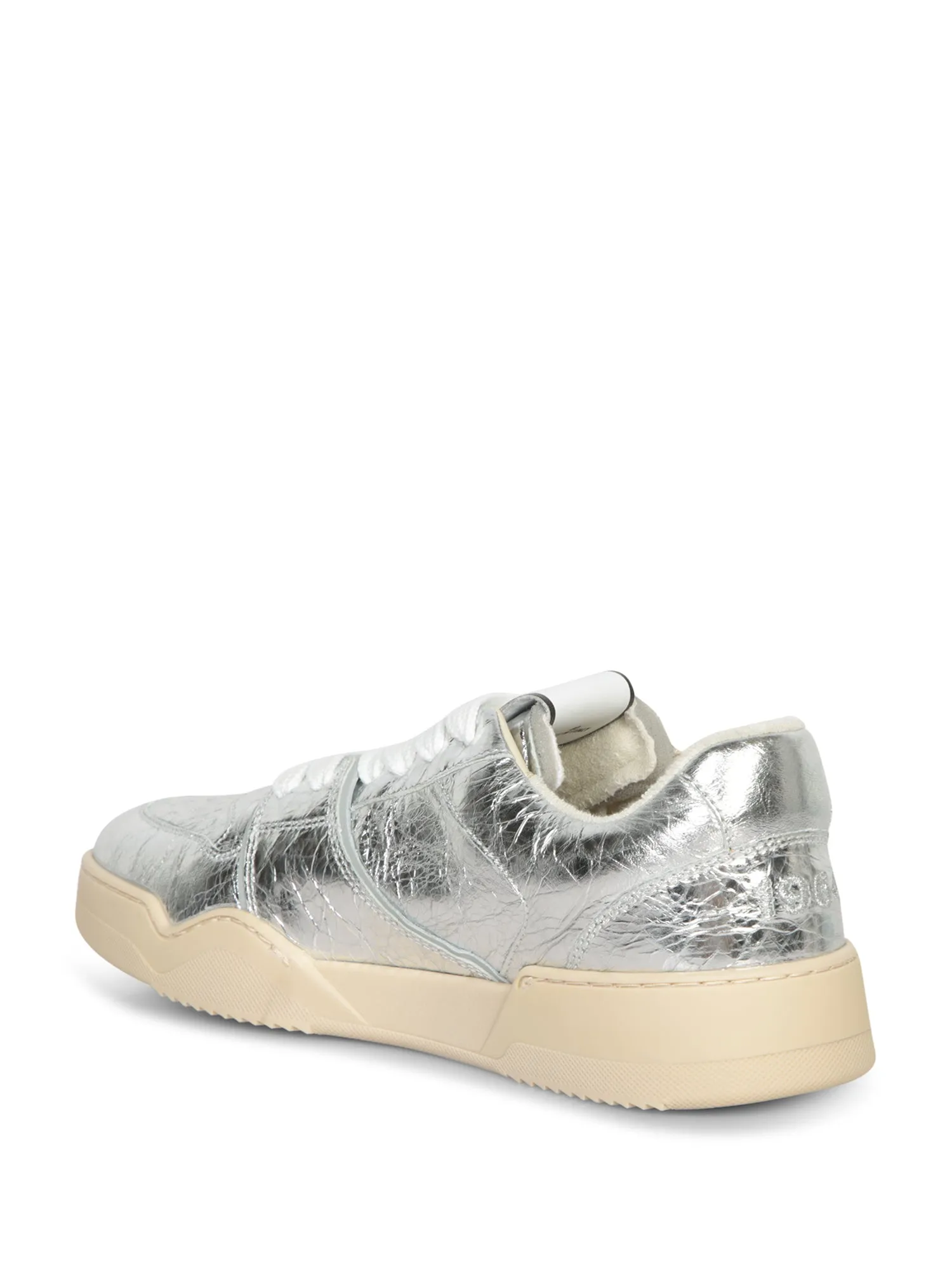 Silver Crackle Laminate Sneakers