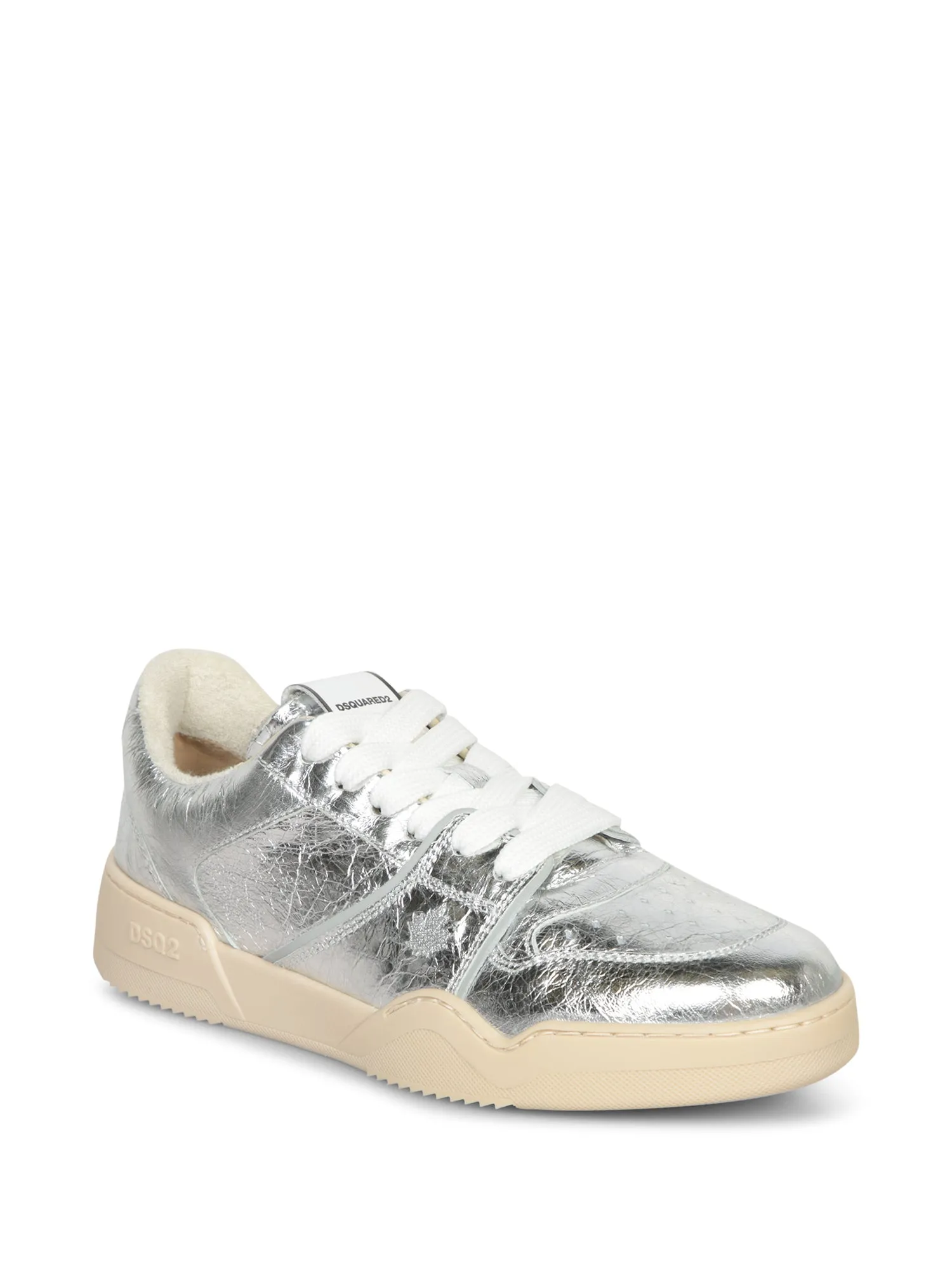 Silver Crackle Laminate Sneakers