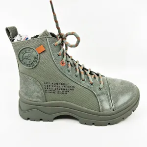 Skechers Bobs Broadies Combat Cutie Olive Green Womens Size 5.5 Combat Boots