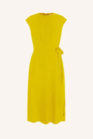 Sofiana Dress Lemon Yellow Viscose Crepe