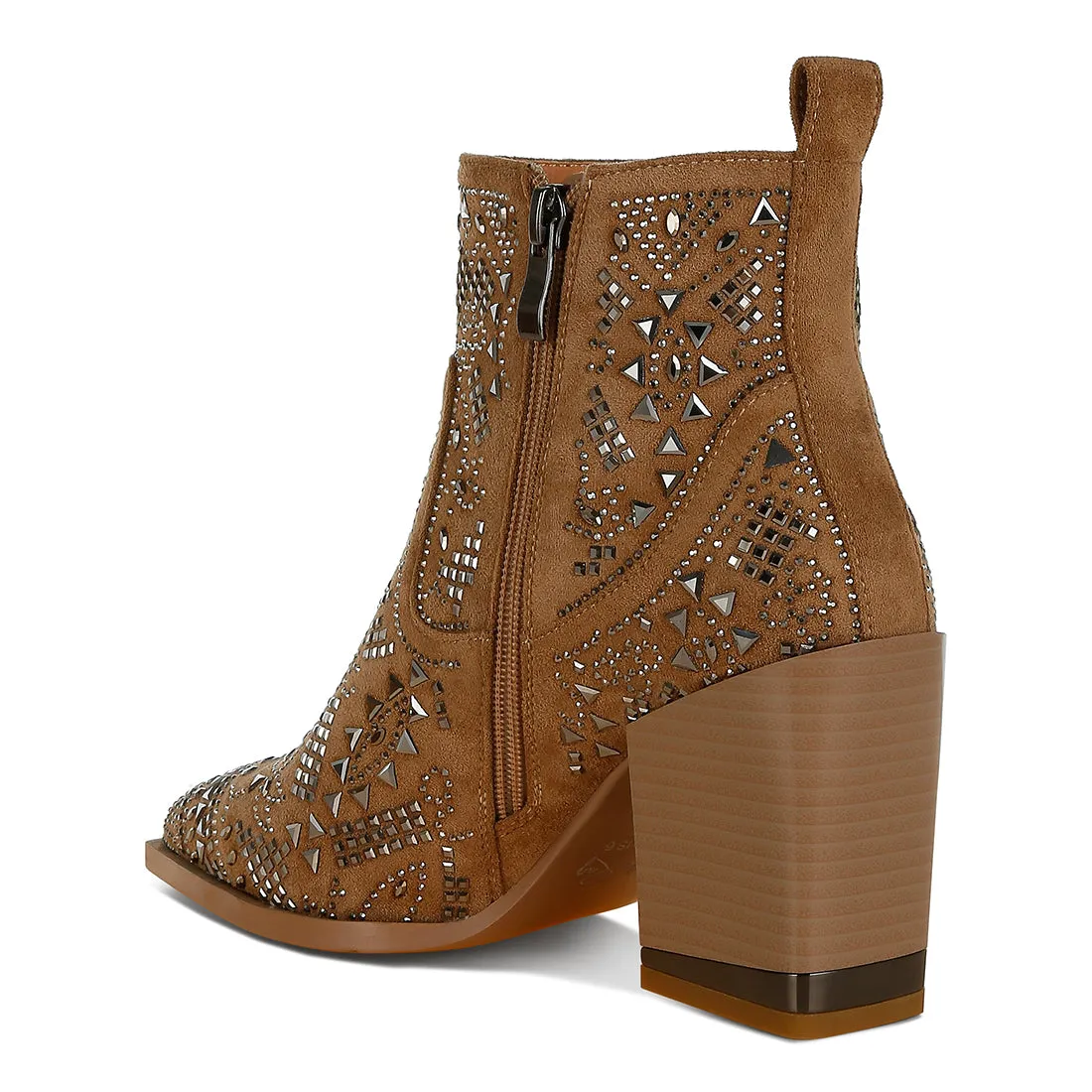 Stud Embellished Ankle Boots