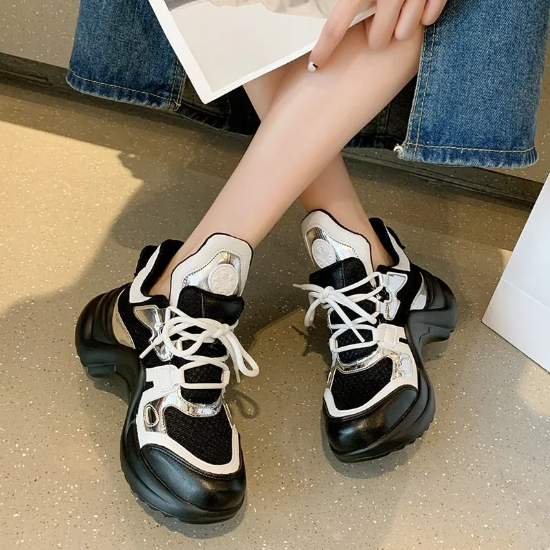 Summer Shoes Women  Brand Design Bling Sequined Women's Casual Shoes Fashion Female Chunky Sneakers Stylish Sport Shoes