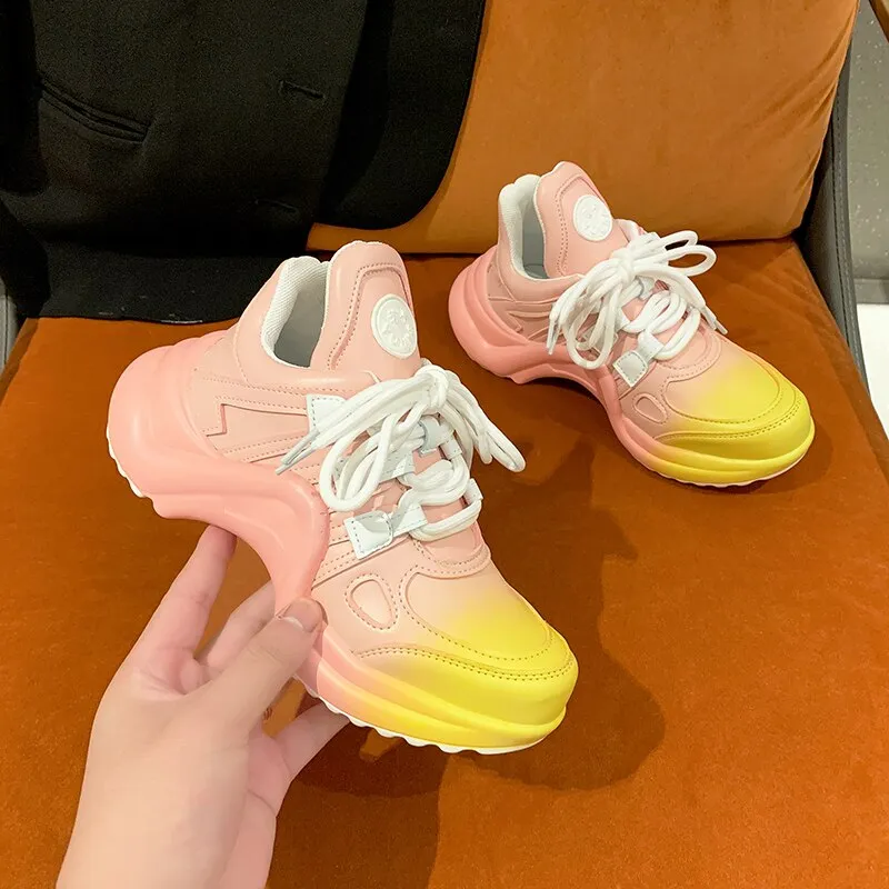 Summer Shoes Women  Brand Design Bling Sequined Women's Casual Shoes Fashion Female Chunky Sneakers Stylish Sport Shoes