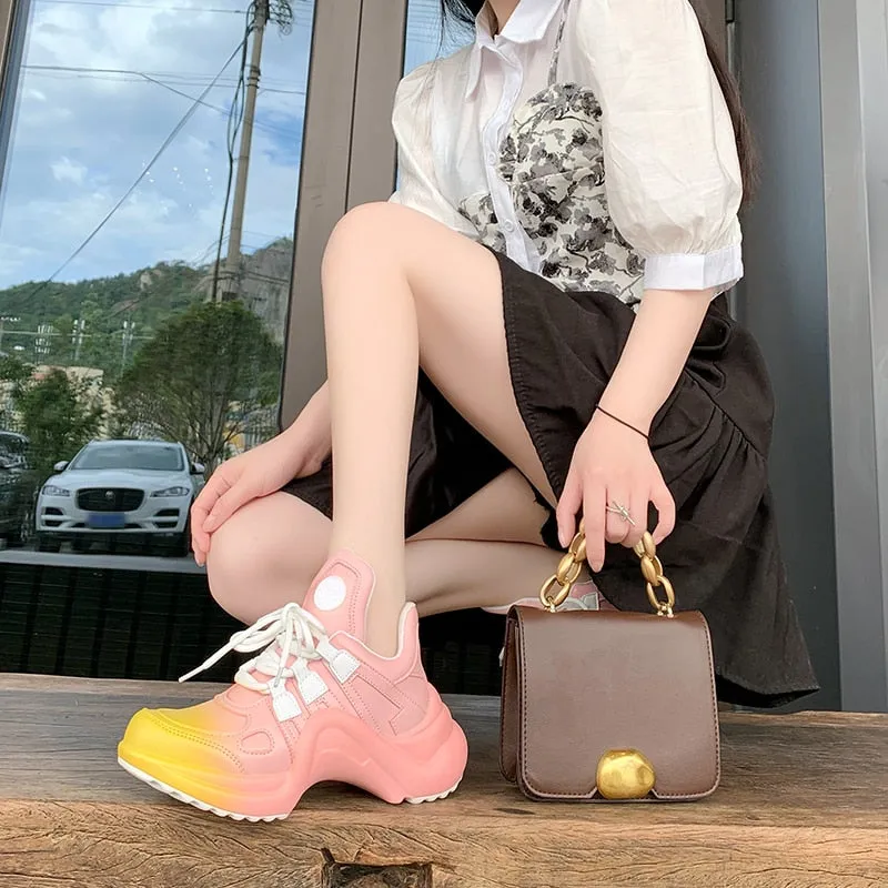 Summer Shoes Women  Brand Design Bling Sequined Women's Casual Shoes Fashion Female Chunky Sneakers Stylish Sport Shoes