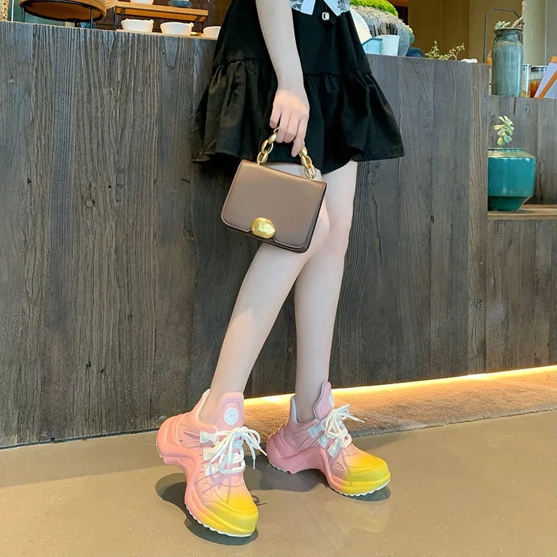 Summer Shoes Women  Brand Design Bling Sequined Women's Casual Shoes Fashion Female Chunky Sneakers Stylish Sport Shoes