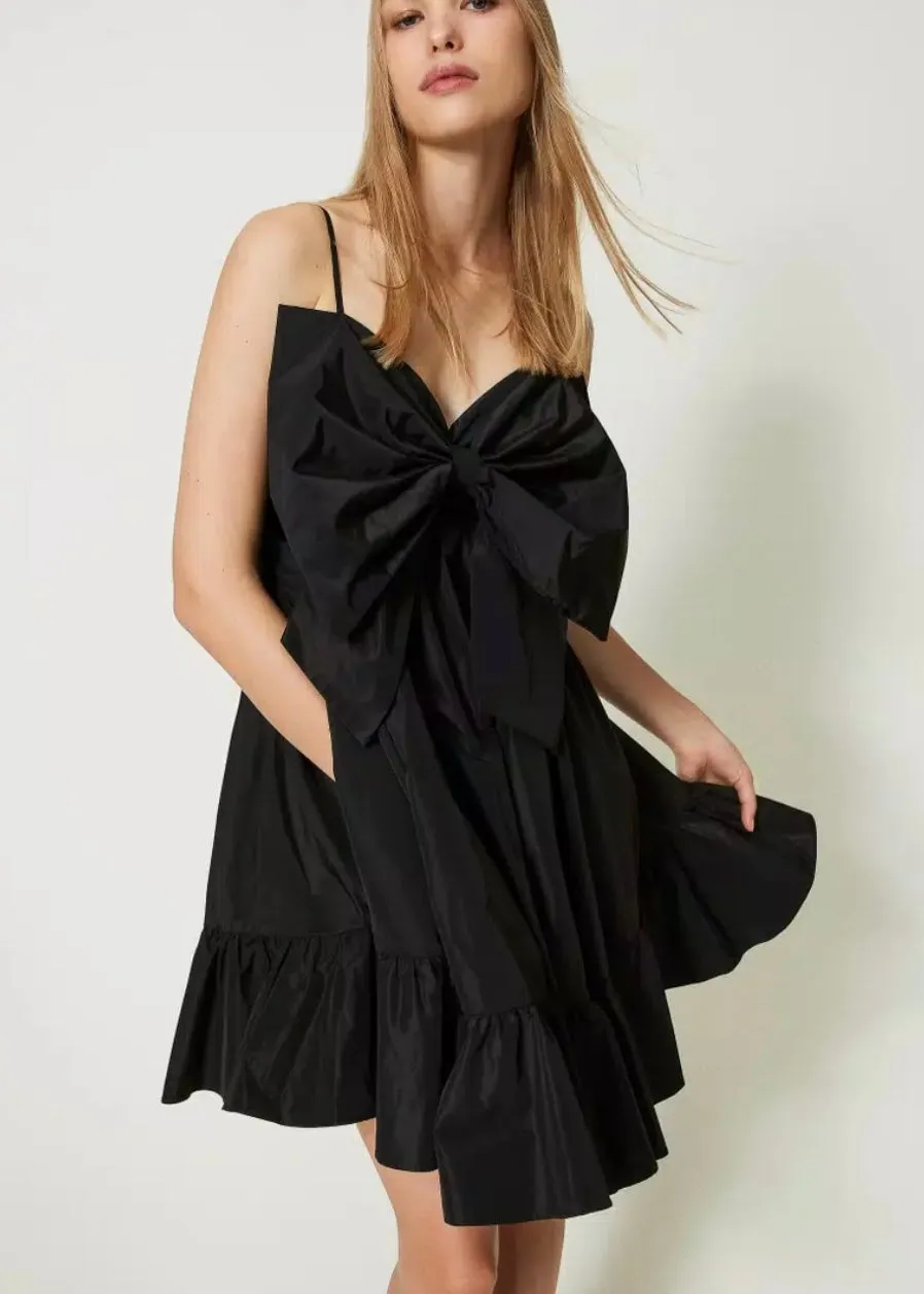 TAFFETA DRESS WITH BOW FALL 24