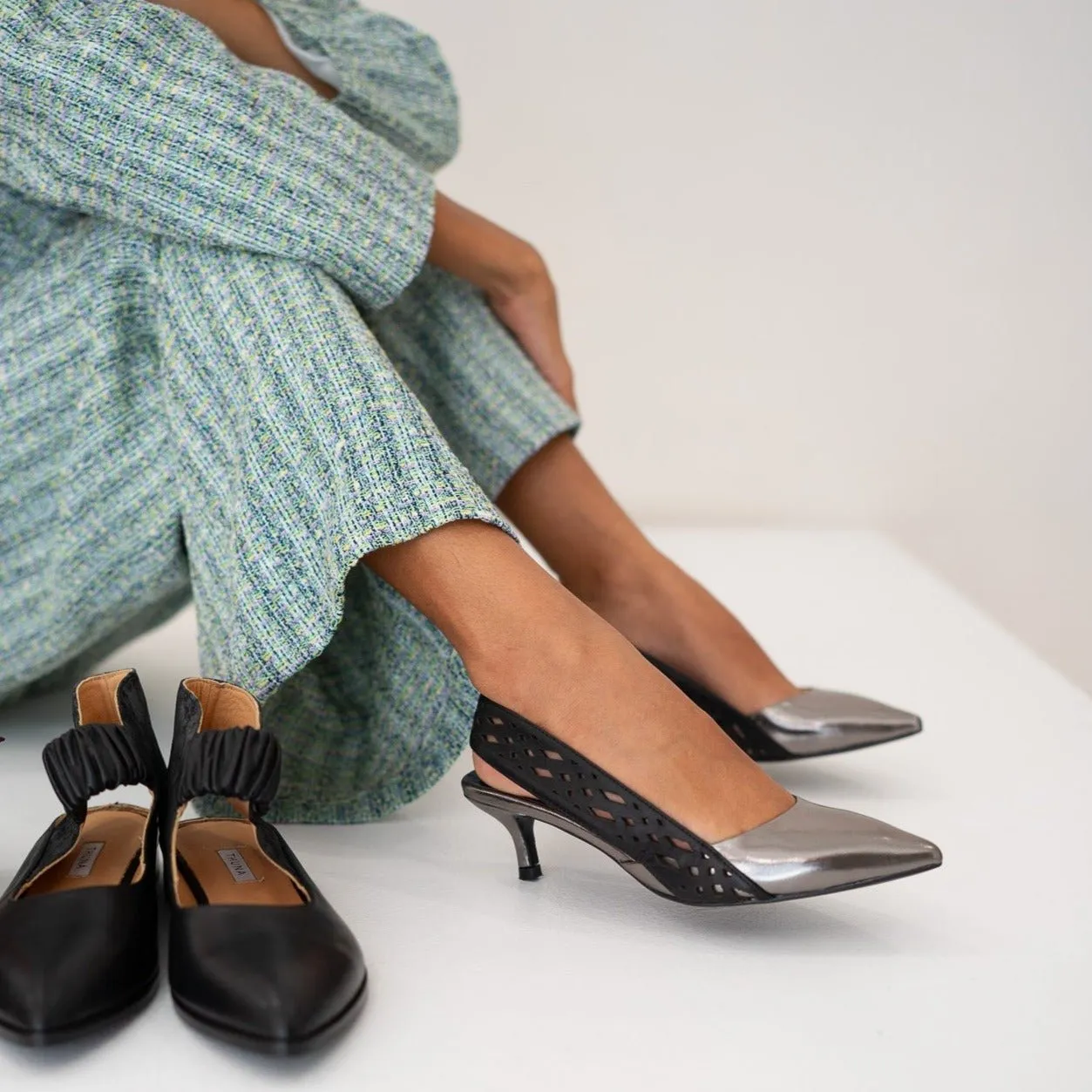 Wisal silver heel
