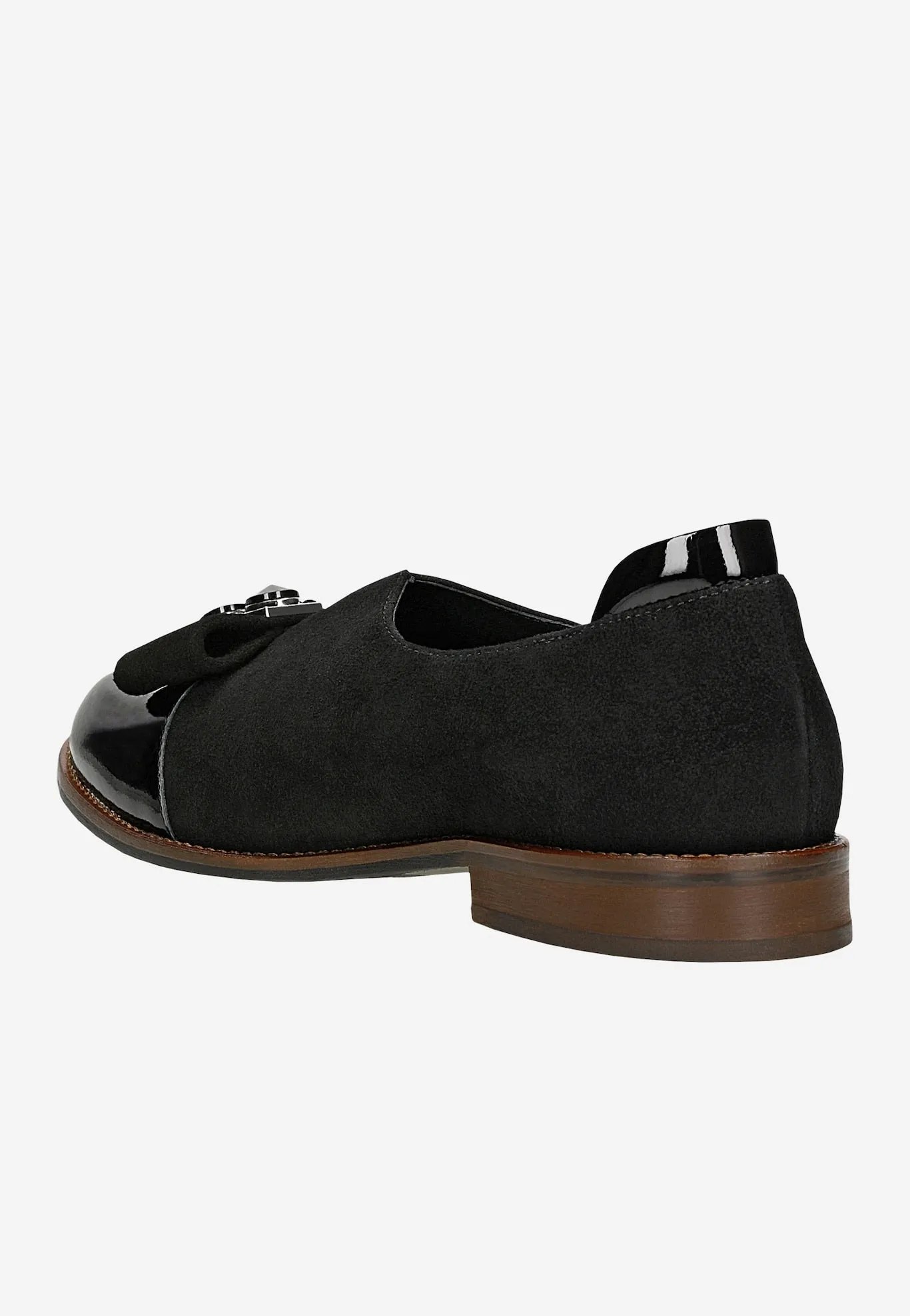 Wojas Black Flats with Decorative Bow | 4630271