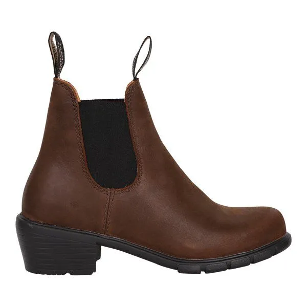 Womens Blundstone Antique Brown 1673 Heeled Chelsea Boots