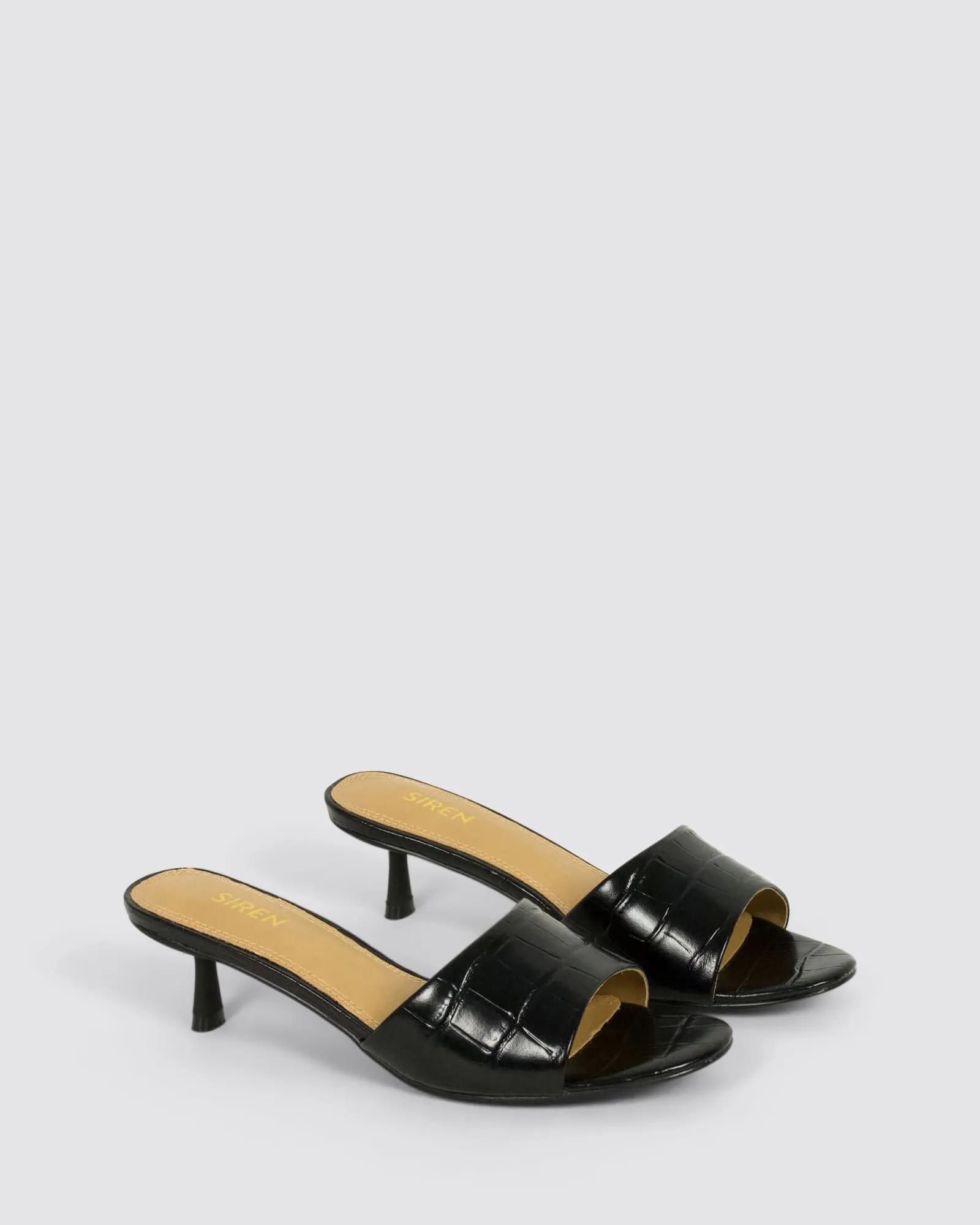 XAVIER MULES BLACK CROC LEATHER